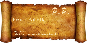 Prusz Patrik névjegykártya